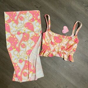 NWT Dolls Kill / Sugar Thrillz Made To Move Corset And Headscarf Set